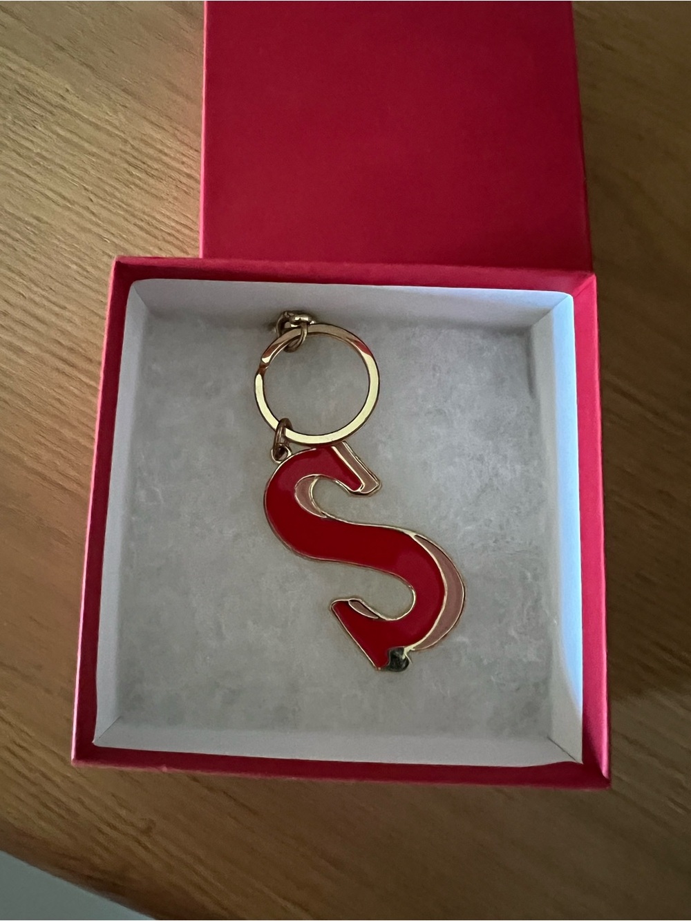 Sezane Red Letter S Keychain Charm